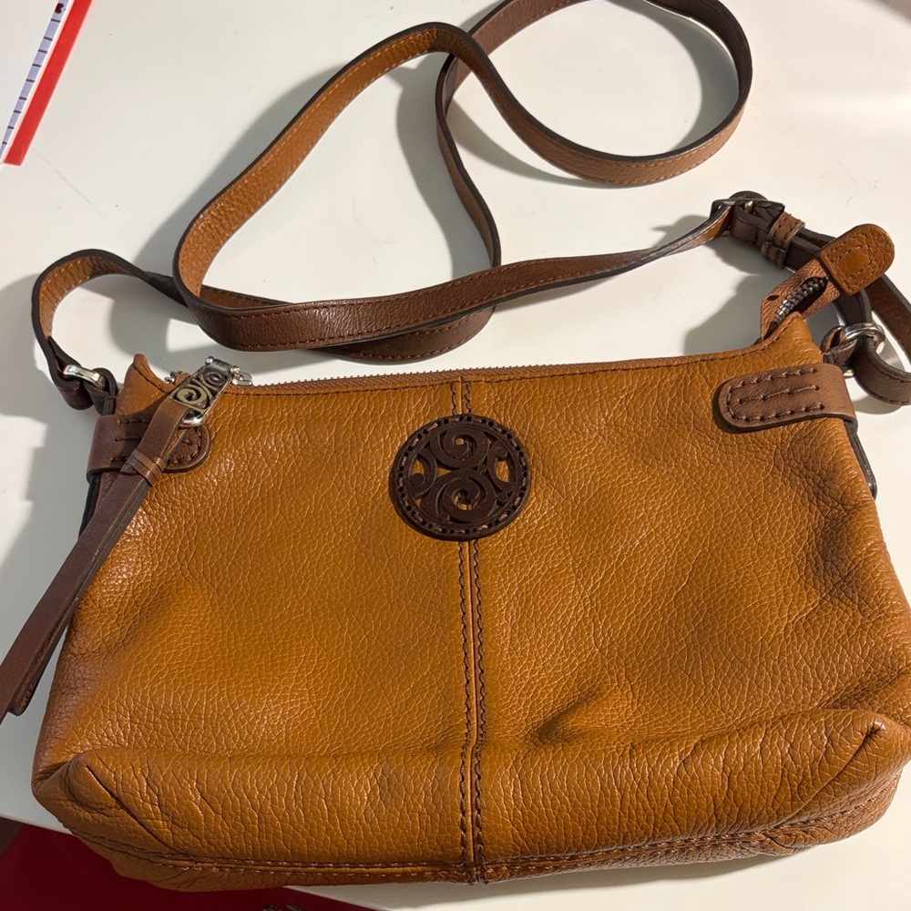 Brighton Whisky Brown Leather Crossbody Bag